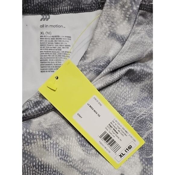 *NWT* All In Motion Boys' Fitted Performance T-Shirt Gray XL(16) Tie-Dye Y63 - Picture 2 of 3